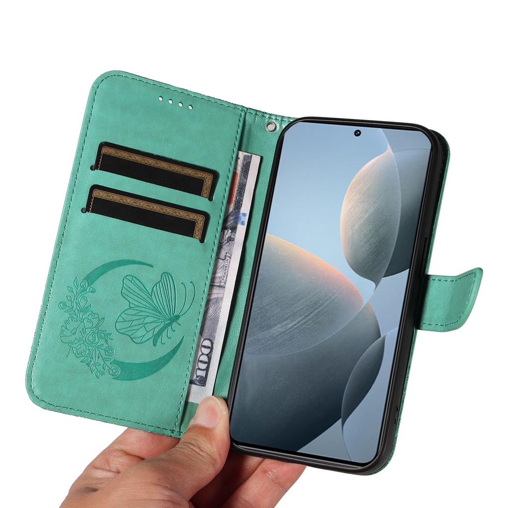 Для Xiaomi 14T Чехол Кожаный Кошелек Книжка Чехол для Телефона с Рисунком Бабочки