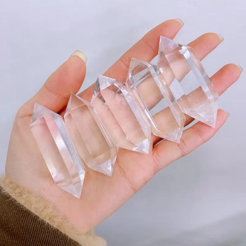 Natural High Quality Clear Quartz DT Double Terminated Point Polished Crystal Tower for Crystal Craft Decor
