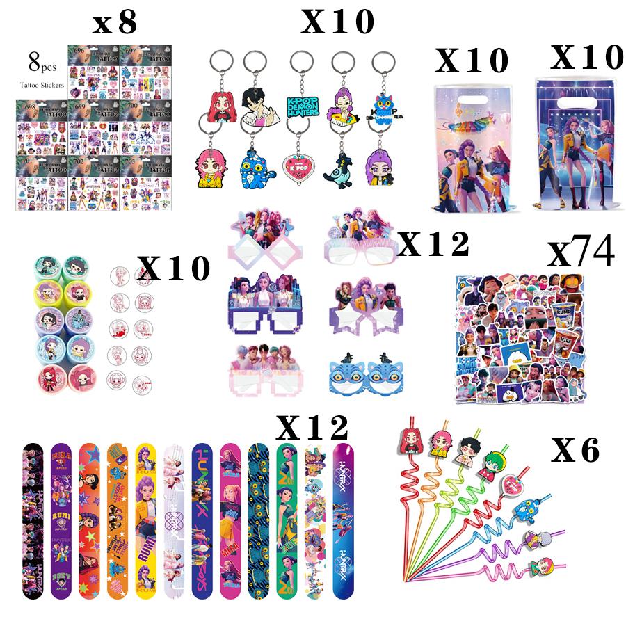 Demon Hunting Team Disposable Tableware Tablecloth Gift Bag Birthday Party Decoration Supply Classroom Reward Prize Fun Toy Gift
