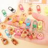 24/50Pcs Capybara Keychains Set Cartoon Resin Doll Charm Keychains Metal Key Ring Party Favors