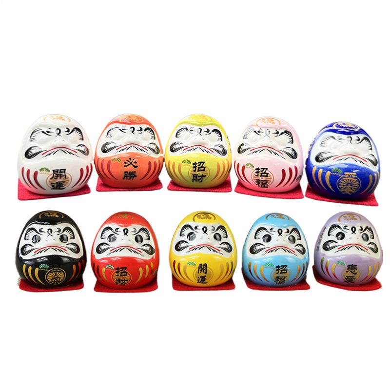 Японская керамика Кукла Дарума Мини Дарума Дзен Статуя Набор Фигурка Дарума Украшение на удачу Домашний фэн-шуй Настольное украшение