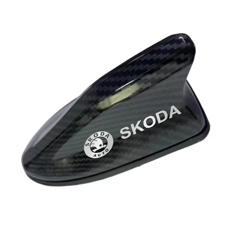 XOWS7 For Skoda Octavia Kodiaq Fabia Rapid 3 Karoq Superb VRS Universal Car Logo Roof Shark Shape Fin Antenna Radio Signal Aerial