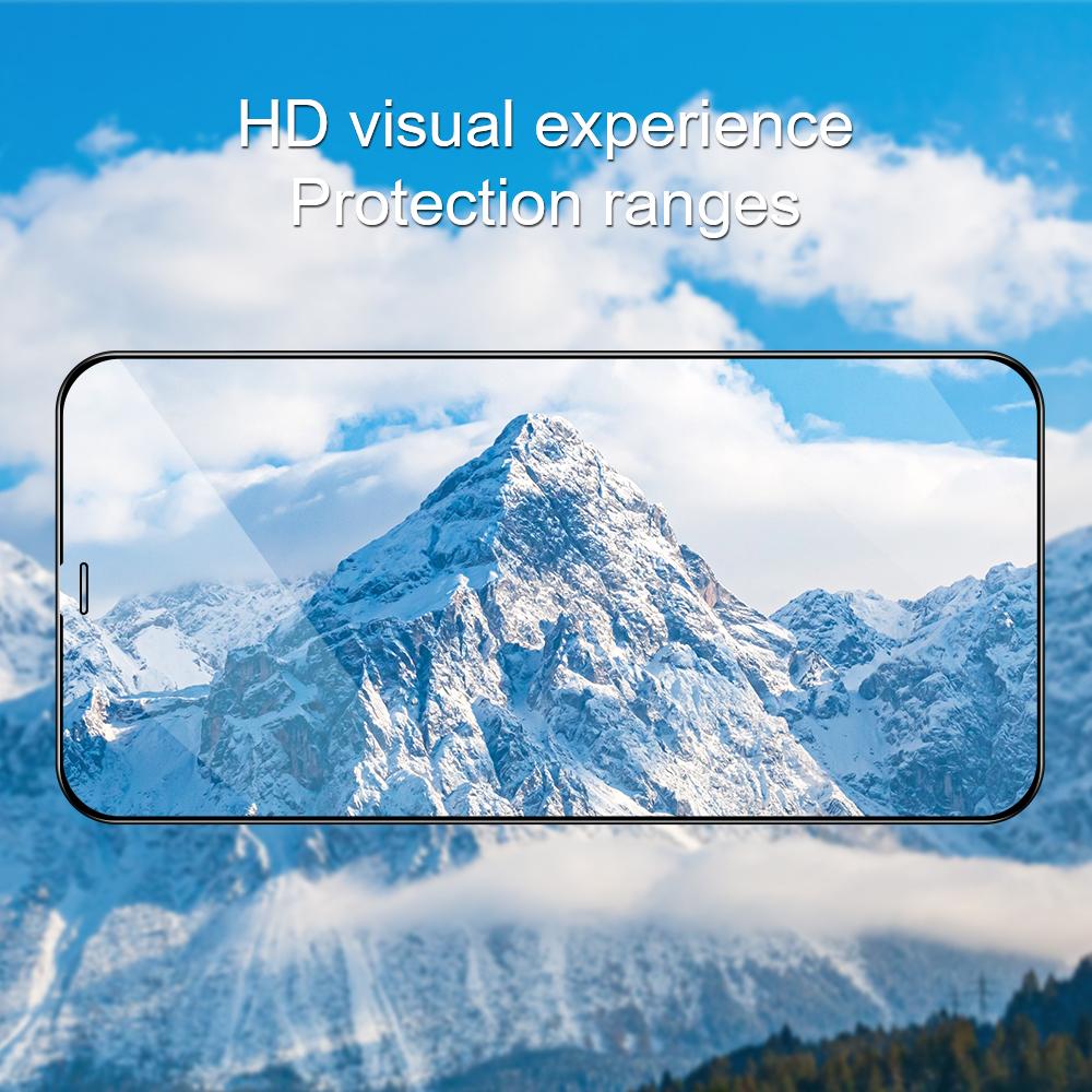 AMORUS Screen Protector for iPhone 15 Pro Max,Clear Silk Printing Full Glue Tempered Glass Film