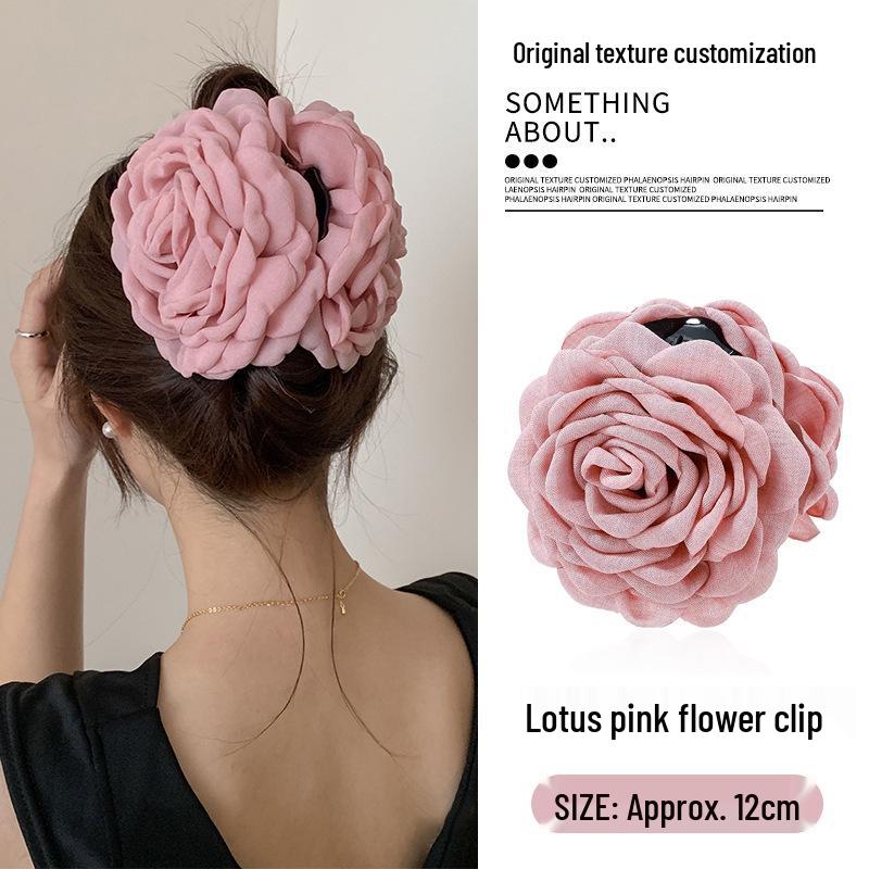 Зажим для волос Caro Floral Fabric Rose - Аксессуар для пучка в европейском и американском стиле