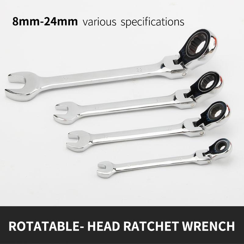 Многофункциональный набор ключей с трещоткой на 180 градусов, гибкие рожковые ключи для ремонта автомобилей, ручные инструменты, комбинированный гаечный ключ