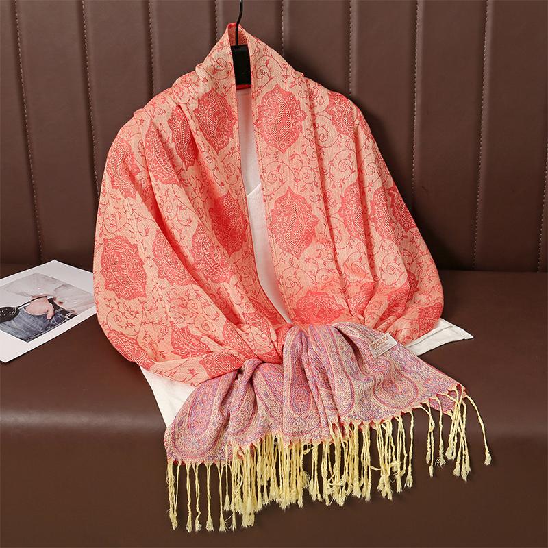 New 70x190CM Women Cotton Jacquard Scarf Big Shawl Fashion Elegant Lady Long Printing Decorate Scarves Sun Protection Bandana