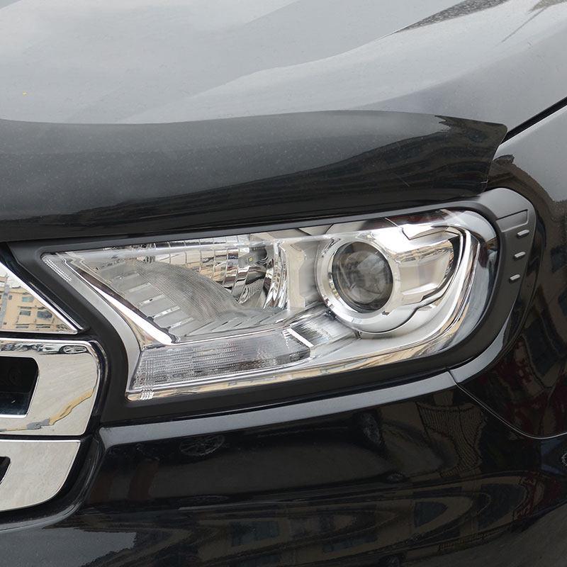 Накладка на рамку фары Ford Ranger/Everest 2015: Черная декоративная полоса и защита