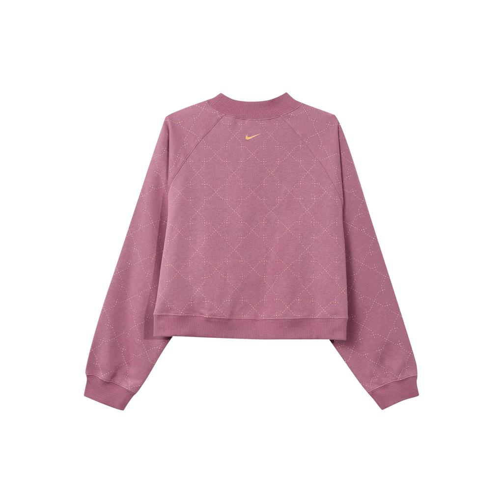 Nike Athleisure Fleece Lined Short Crew Neck Cropped Sweatshirt Winter Women's Fuchsia (Unisex) Sweatshirts DM7281 507