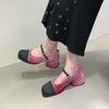 Spring Block Heel Mary Jane Women's Shoes Vintage Medium Heel Square Toe Single Shoes French Heels