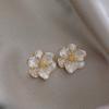 S925 Silver Needle Minimalist Women's Earrings - 2023 Trendy White Flower Fairy Studs