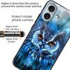 For iPhone 16 Case Lightweight Tempered Glass Back TPU Phone Cover Pattern Printed