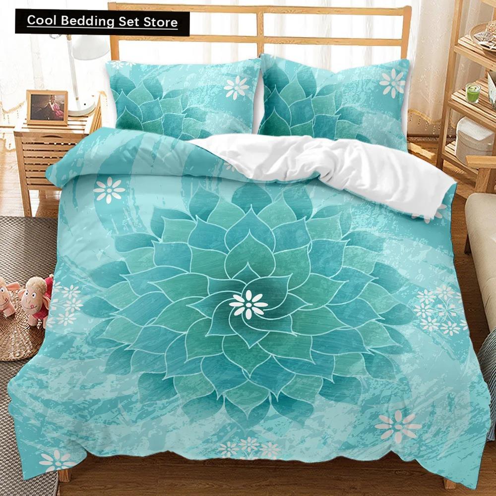 Comforter Bohemian Mandala Queen Size Tie Dye Spiral Hippie Boho Bedding Set Exotic Floral Polyester Qulit