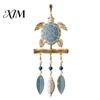 Coastal Porch Hanging Decor Lighted Wooden Wall Ornament, Nautical Fish Shell Starfish Sign with Indoor Outdoor Decorative LED Lights Warm Lights,