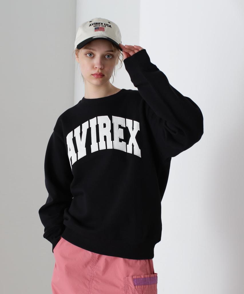 AVIREX CREW NECK L/S SWEAT LOGO 783-3932003 XL black
