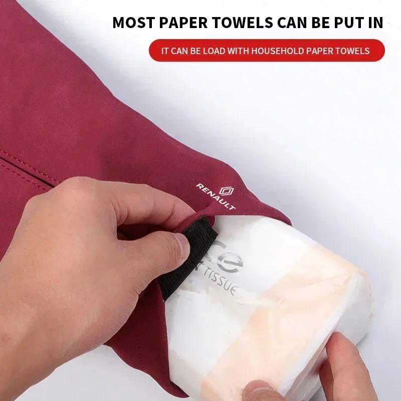 For Renault 2026 New Hub Caps Car Seat Hanging Hidden Napkin Storage Bag for Renault Sandero Captur Megane Twingo Duster Scenic