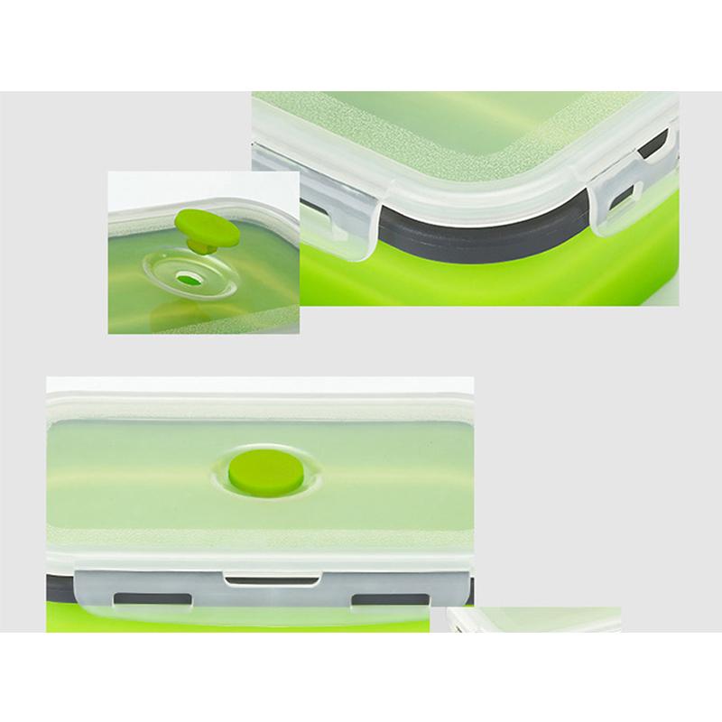 1 шт./1 комплект, силиконовый складной ланч-бокс, контейнер для хранения продуктов питания, портативный портативный для пикника, кемпинга, кемпинга, 1 шт./1 комплект