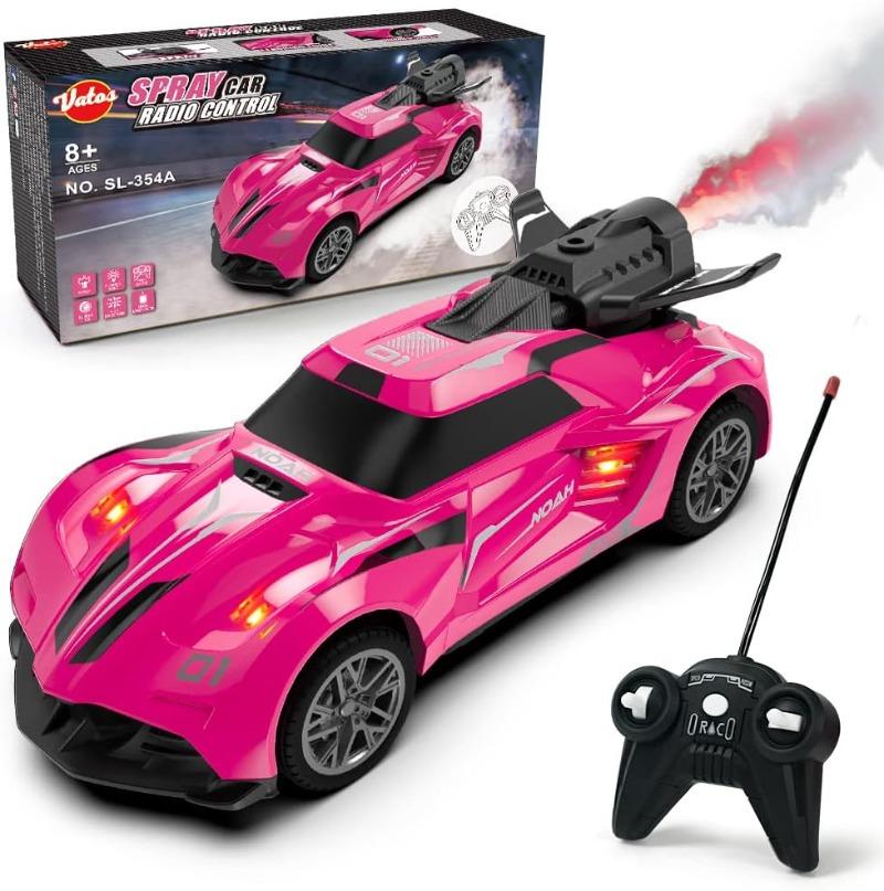 Remote Control Car, 1:24 Scale Kids Mini RC Car with LED Lights and Spray Effect, RC Racing Electric Car Toys for Boys Girls Birthday, Party
