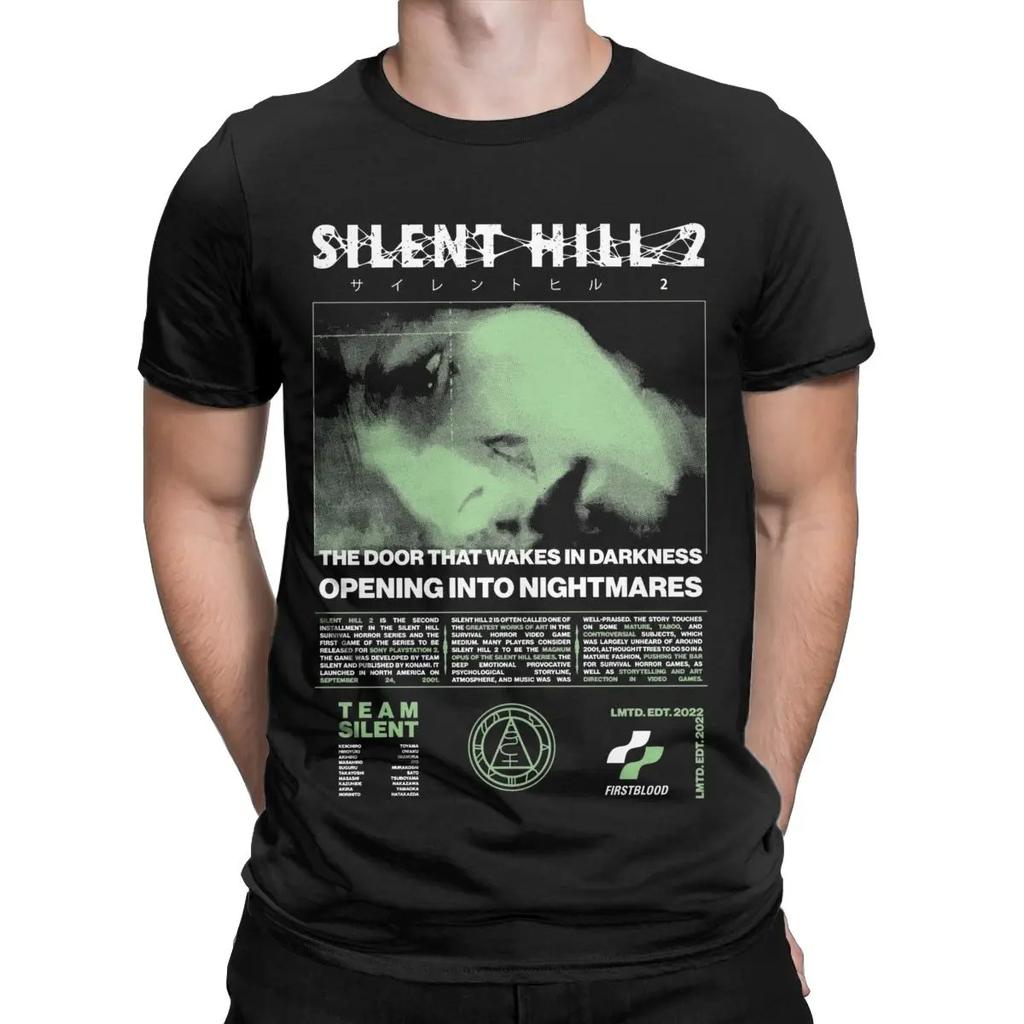 2026 Унисекс Silent Hill 2 Футболки Хлопковая Одежда Повседневная Футболка с Коротким Рукавом с Круглым Вырезом Футболки для Взрослых Хип-Хоп Уличная Одежда Оверсайз Футболка