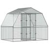 Aviary with Door Silver Galvanized Steel