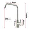 2 Holes Kitchen Faucet 304 Stainless Steel Ceramic Valve Brand New