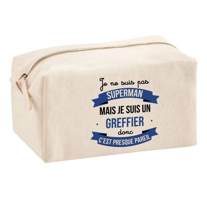 Trousse multifonction Greffier Superman Cadeau Anniversaire Noël Collègue Départ Retraite Idée | Trousse Scolaire Fournitures Bureau