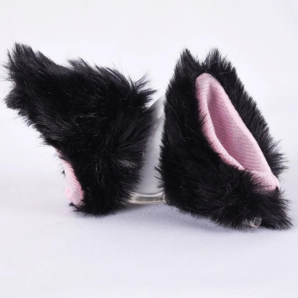 1 Pair Cute Plush Cat Ears Motorcycle Helmet Decoration Helmet Ornaments Headwear Stickers Moto Styling Decoration Accessories