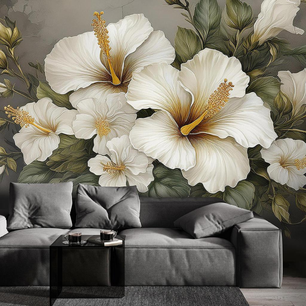 Обои Цветок гибискуса Белый