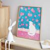 5D full round diamond painting set white cat flower garden living room decoration craft wall art