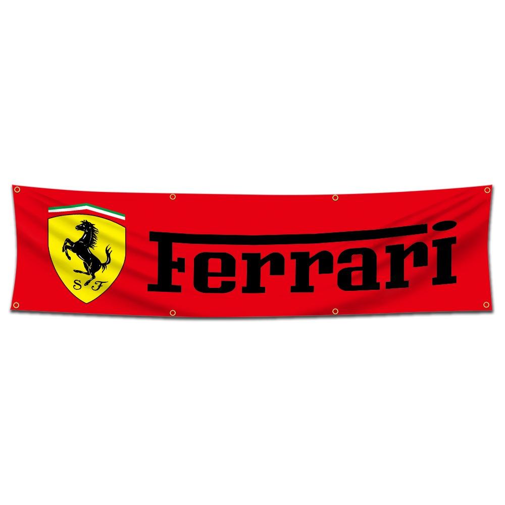 60X240cm Banner Ferrari Racing Flag Polyester Printed Garage Wall Art Outdoor Decoration For Ferrari Roma 488 F8 Spider SF90 F80 ZXX1