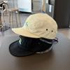 Retro Solid Color Short Brim Baseball Cap Quick-Dry Soft Top Sun Hat Adjustable Drawstring Peaked Cap Girl