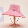 Bucket Hat Women Spring Summer Striped Foldable Printing Wide Brimmed Sun Hat Outdoor Casual Travel Sun Hat Lady