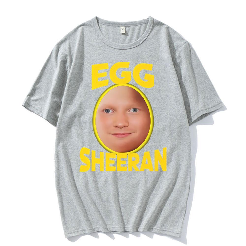 Funny Ed Sheeran Egg Fan Pattern Tshirt 2025 Summer Mens Womens Gothic Super Humorous Cotton Tshirt Street Wear