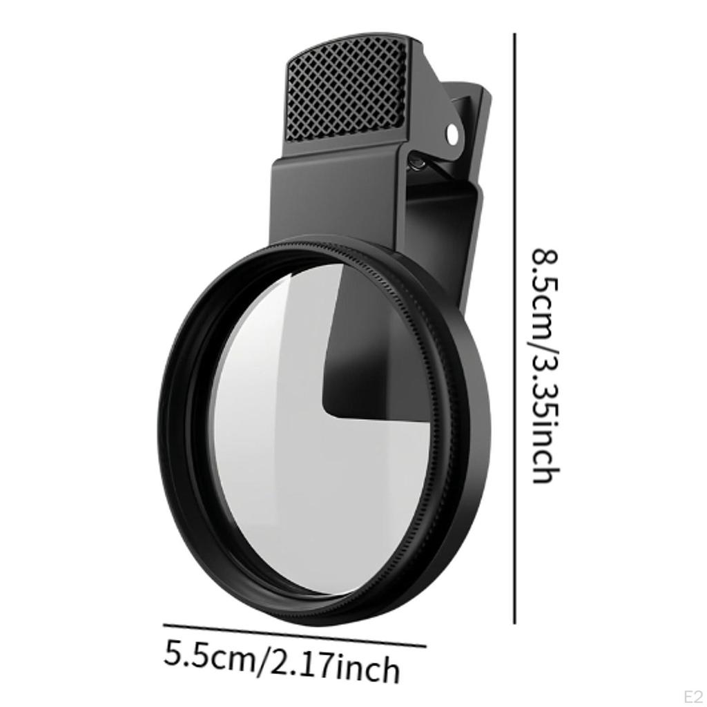 52mm Clip On Phone Camera Lens Filter, Attachment, Convenient Professional Compact Circular