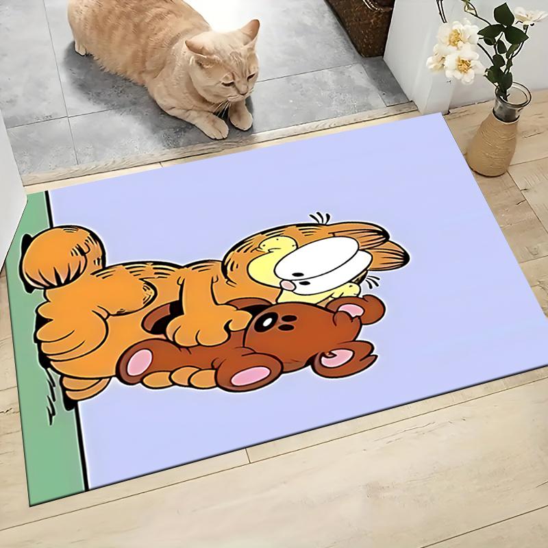 1Pc Garfield'S Starry Adventure Carpet Rug Customizable Soft Washable Antislip Home Living Room Sofa Mats Personalized Rug 091774