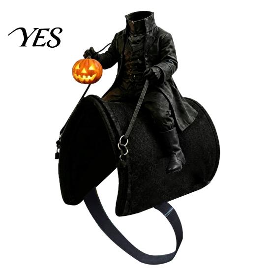 Cute Dog Clothes for Party Headless Horseman Cat Costume, Halloween 3D Funny Rider Pet Outfit with Pumpkin Comfortable Costume Accessory Lantern,