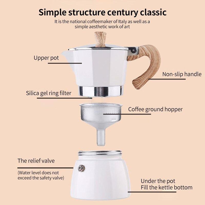 7Pcs Coffee Maker Gift Set Moka Pot Coffee Machine Kit Portable Hand Brew Espresso Coffee Equipment