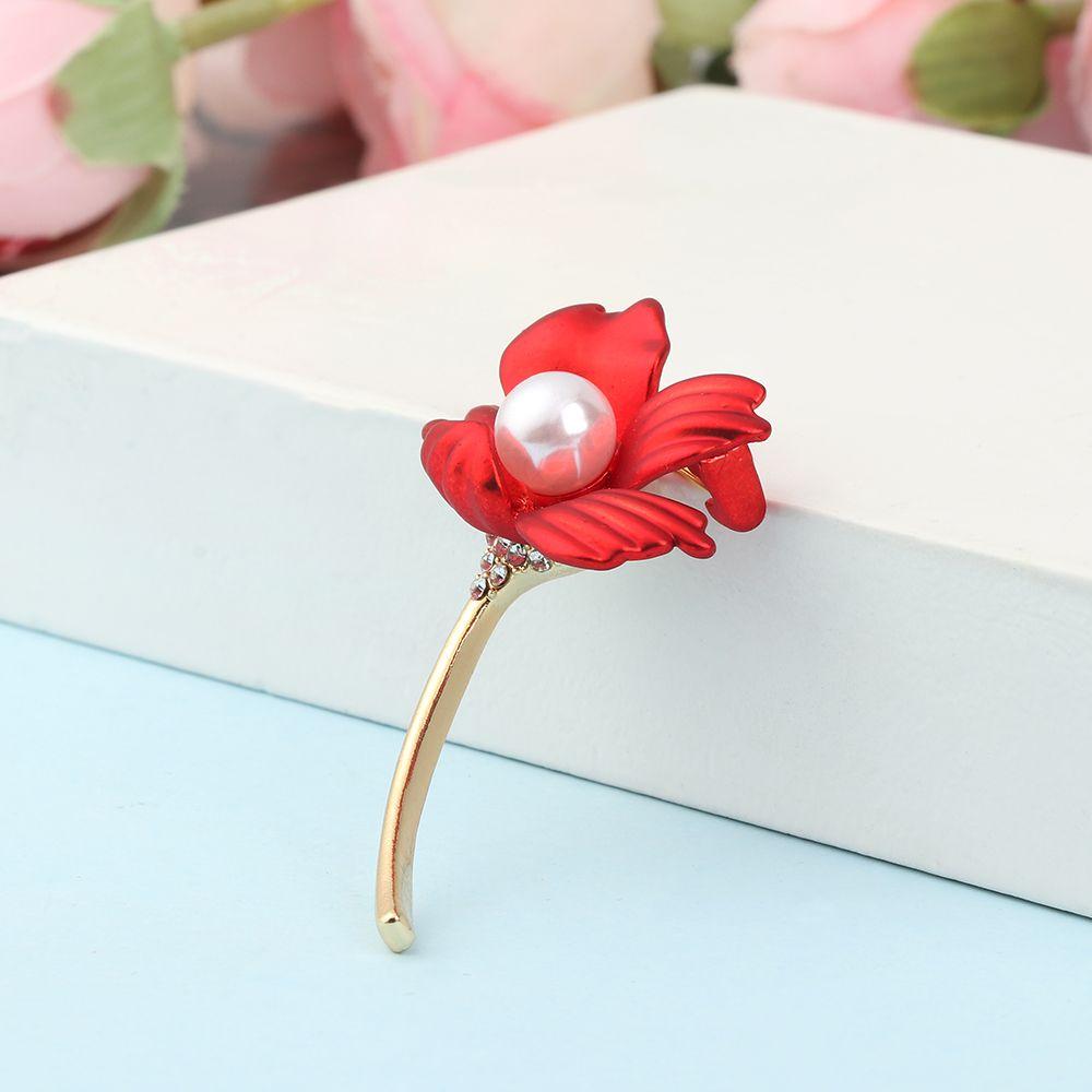 Rose Flower Decoration Female Corsage Red Rose Brooch Safety Pins Suit Accessories
