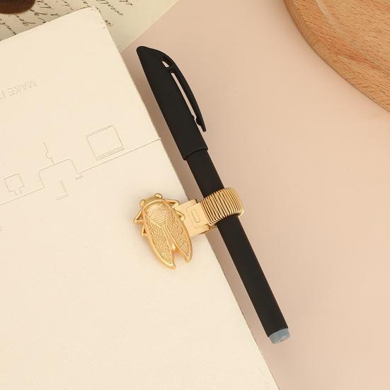 Металлическая ручка на пружине с тематикой насекомых, винтажный металлический зажим для дизайна пчелы/цикады, зажим для блокнотов, дневников, школы