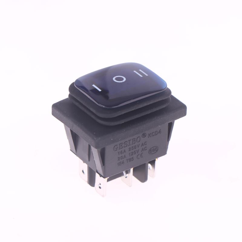 1 шт. T85 6-контактный Вкл Выкл Вкл 12В 220В Красный Зеленый Синий Свет Kcd4 Сверхмощный 16А 250В переменного тока 30X22мм Водонепроницаемый Рокерный Кнопочный Переключатель
