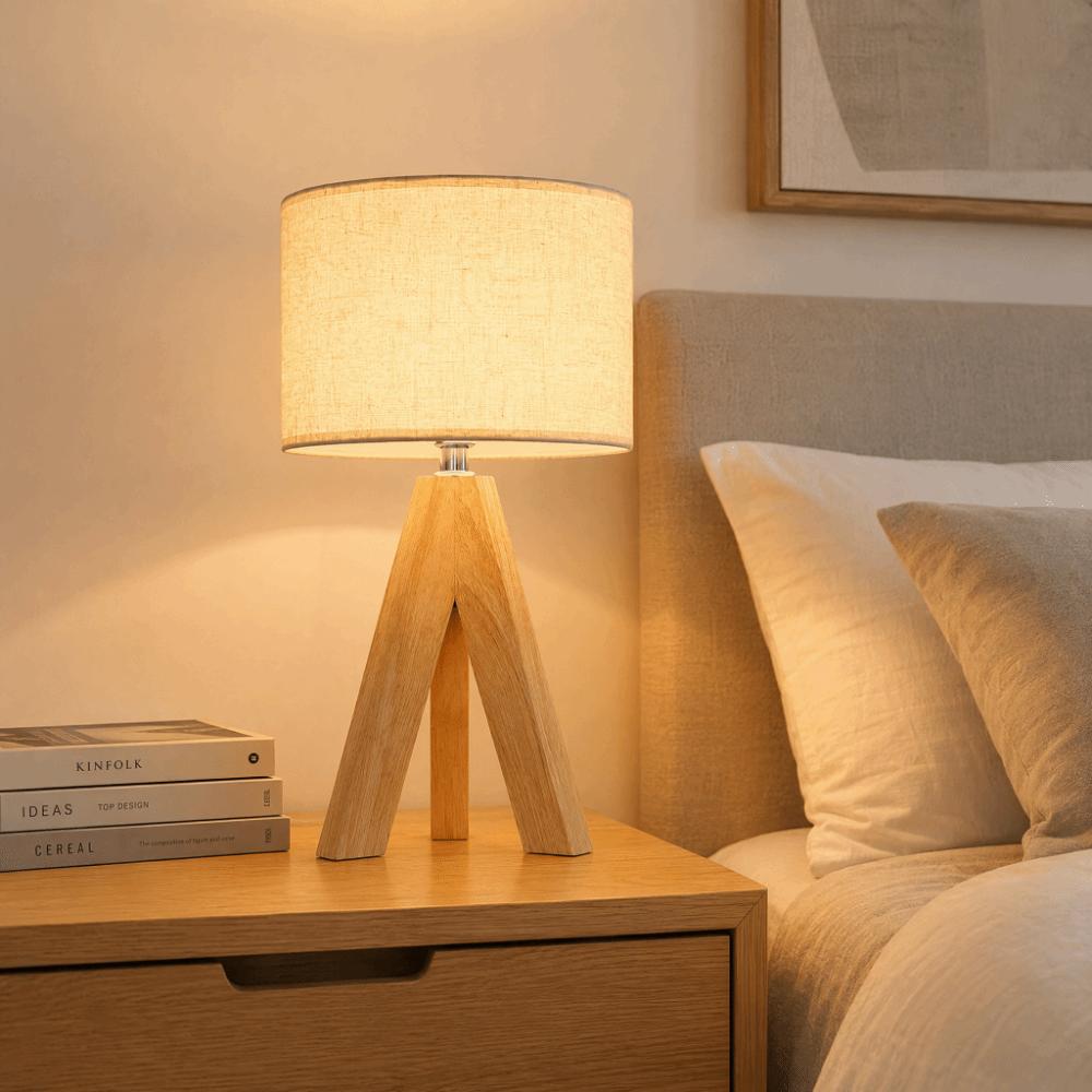 Linen Lampshade Table Lamp Linen Fabric Shade Desk Lamp Vintage Bedside Lamp Bedroom