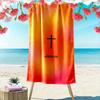 Jesus Cross On Orange Gradient Beach Towel Quick-drying for Travel Outdoor Sports Jogging Beach and Swimming