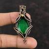 Faceted Zambian Emerald Pendant Copper Wire Wrapped Pendant Handmade Copper Jewelry Gift For Mom Wire Wrap Emerald Jewelry Gemstone Pendants