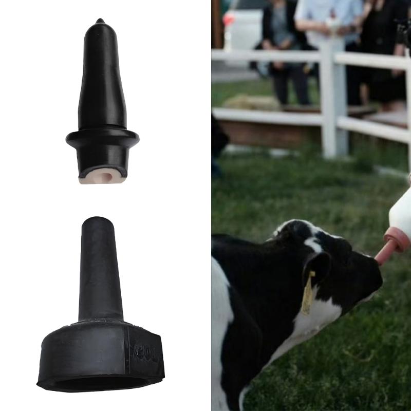 Calf Feeder Pacifiers Set Milk Bucket Nipple Nursing Tool Soft Rubber Nipple for Farm Animal