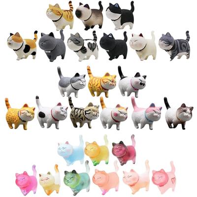 Животное Фигурка кота Котенок Игрушечный набор Миниатюрная маленькая фигурка Интерьер [FUPUTWO] (Набор 27) [Элемент]