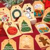 Retro Cute Christmas Kraft Gift Tags - Small Hang Tags for Gift Boxes