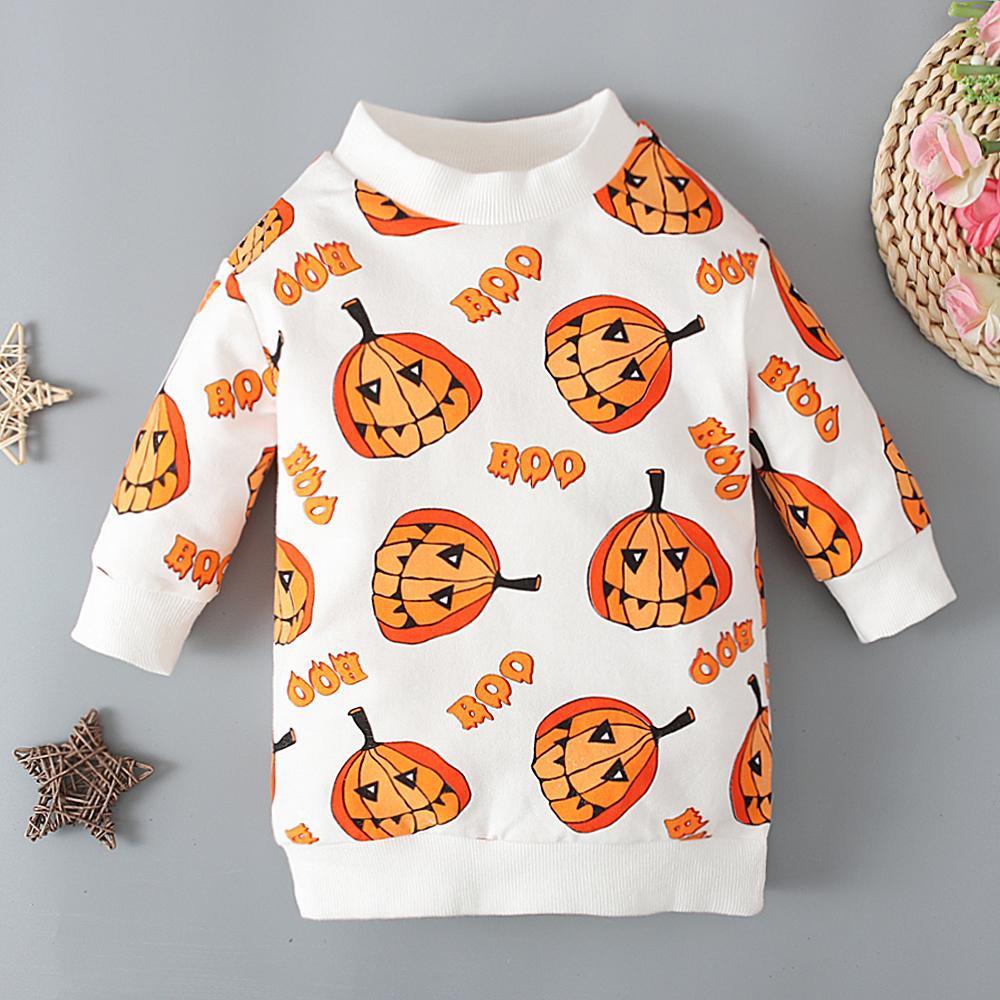 Рубашка с длинными рукавами и тыквой на Хэллоуин для маленьких мальчиков и девочек, верхняя одежда для детей 0-4 лет