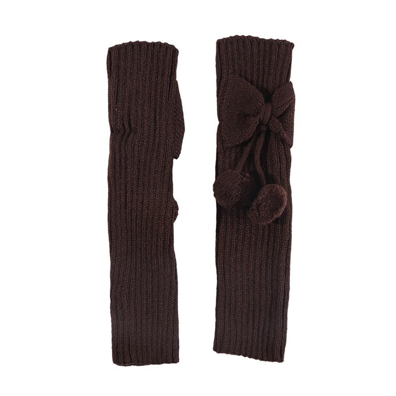 Women Girls Fashion Knitted Leg Warmers Cable Knit Footless Boot Socks Winter Kawaii Leg Sleeves with Balls