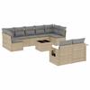 VidaXL Salon de Jardin avec Coussins 10 pcs, Canapés de Terrasse, Ensemble de Meubles de Patio, Mobilier d'Extérieur, Beige 3252966