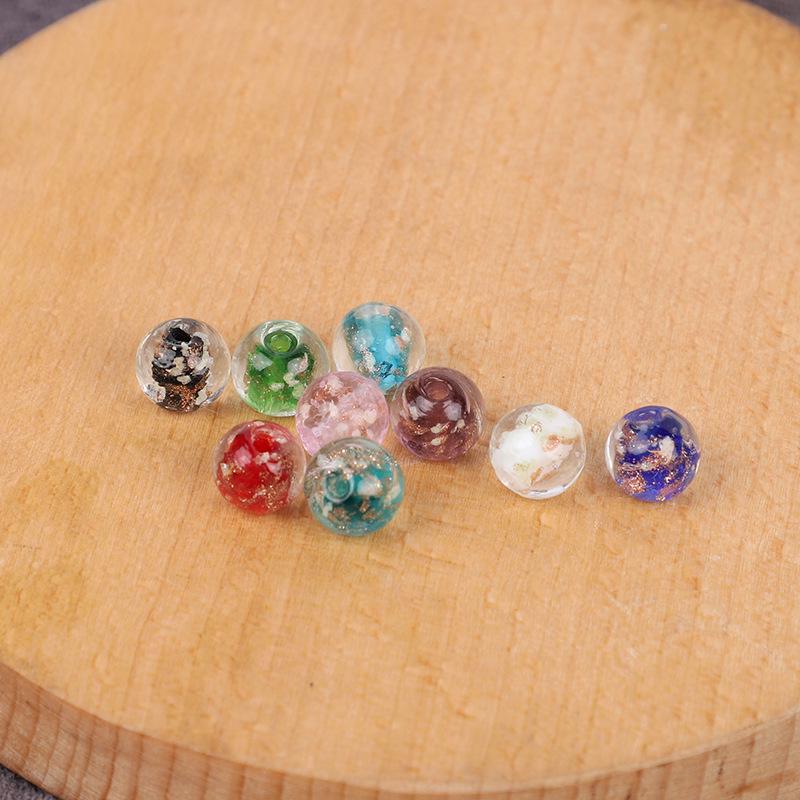 Светящиеся стеклянные бусины для самодельных украшений - круглый материал для браслета из бусин