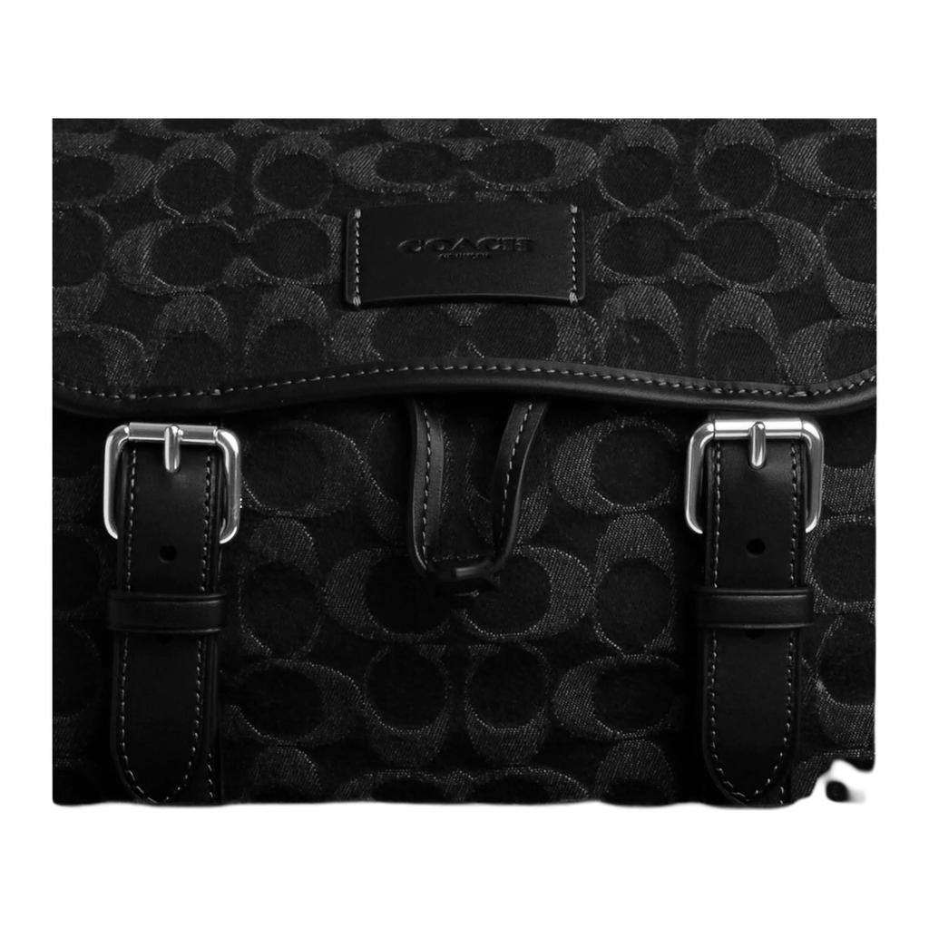 Coach Рюкзак мужской большой Sprint 28 Классический узор Monogram Signature Джинсовый Черный CAJ57-SVBK